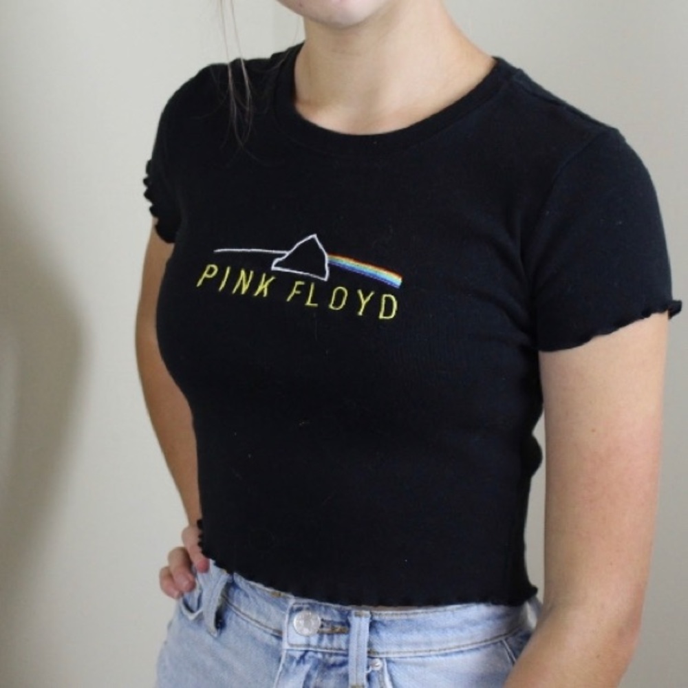 pacsun pink floyd crop top